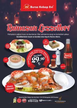 Bursa Kebap Evi Bursa'nın Lezzetlerini Ayağınıza Getiriyor