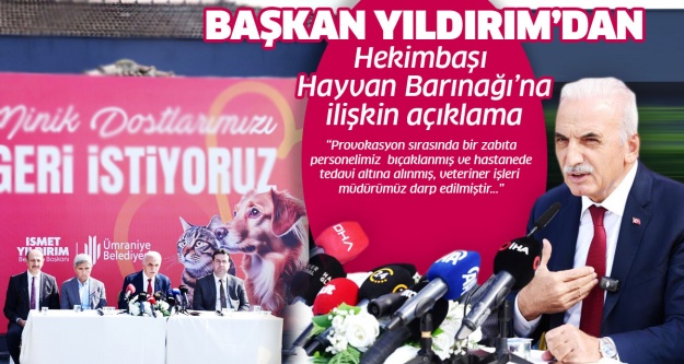 Başkan Yıldırım Hakimbaşı Hayvan Barınağı’nda basın açıklaması yaptı..