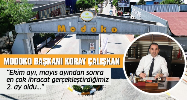 MODOKO Başkanı Çalışkan; "Mobilya ihracatı Ekim'de pozitife döndü"