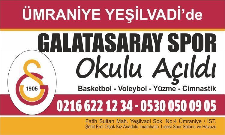 Galatasaray Ümraniye, Galatasaray Çekmeköy, Ümraniye Spor Okulu, Çekmeköy Spor Okulu, Ümraniye Yüzme Okulu, Ümraniye Basketbol Okulu, Ümraniye Jimnastik Okulu, Ümraniye Voleybol Okulu,